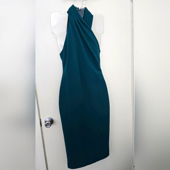 Rachel Rachel Roy Womens Harland Crepe Sleeveless Midi Dress Dark Teal EUC - Picture 1 of 4